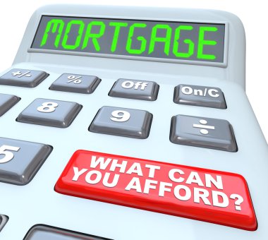 Mortgage What Can You Afford - Words on Calculator clipart