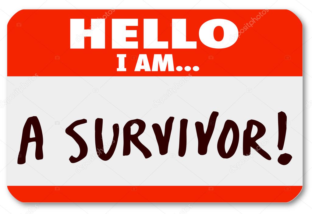 Hello I Am a Survivor Nametag Surviving Disease Perseverance