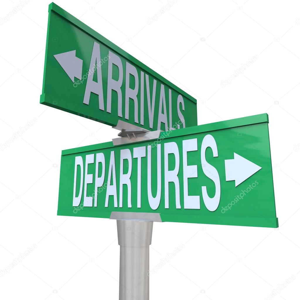 Arrivals Departures Two Way Street Signs