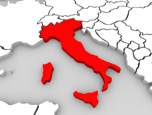 Italien 3d abstrakte Karte Mitteleuropa Nation — Stockfoto