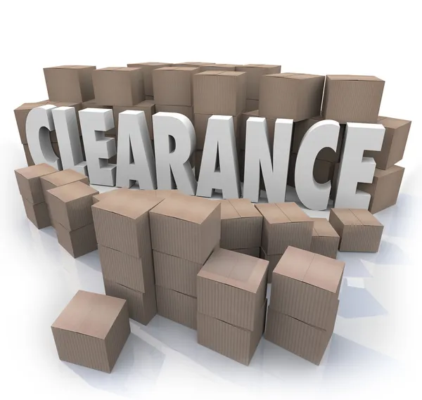 Clearance Sale Inventory Boxes Stockroom — Stock Photo, Image