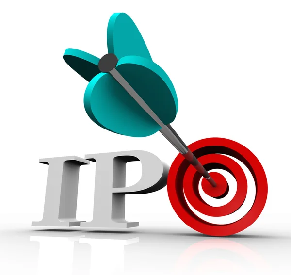 Ipo offerta pubblica iniziale Freccia Target Stock Market — Foto Stock