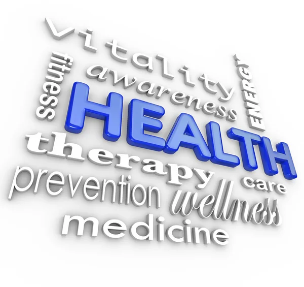 Health Care Collage Words Medicine Background — Stock Photo, Image