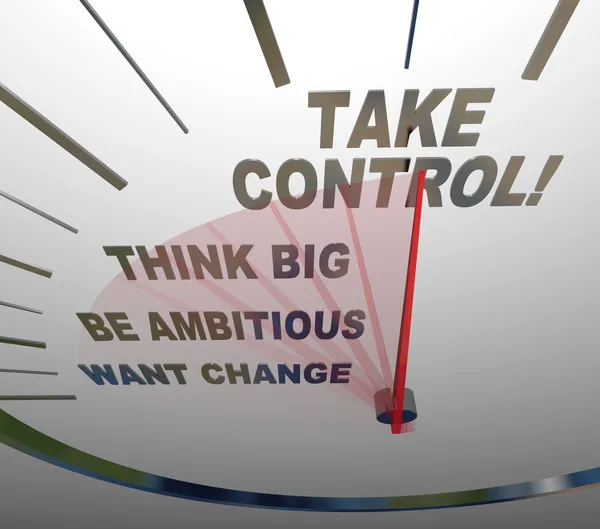 Take Control Speedometer Think Big Want Change — Stock Photo, Image