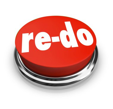 Re-Do Red Button Redo Change Revision Improvement clipart