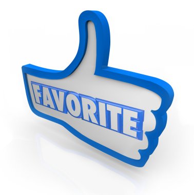 Favorite Word Blue Thumb's Up Social Media clipart