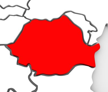 Romanya ülke soyut 3d harita Doğu Avrupa