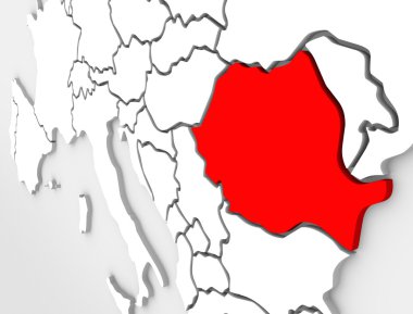 Harita Romanya soyut 3d ülke Avrupa
