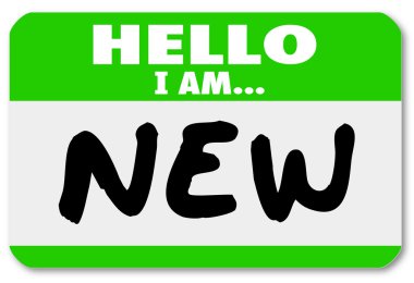 Hello I am New Nametag Sticker Rookie Trainee clipart