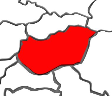 Macaristan ülke soyut 3d Avrupa kıta Haritası