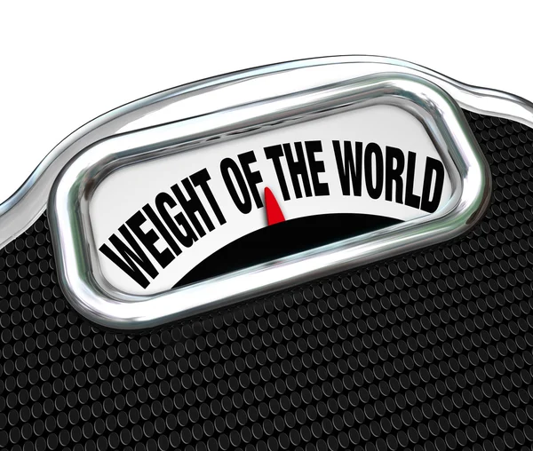 Yük sorun ağırlık dünya ölçeğin kelimeleri — Stok fotoğraf