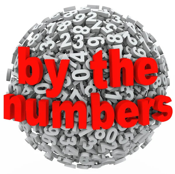 By the Numbers Data Number Sphere Research Intelligence Analysis — Stock Photo, Image