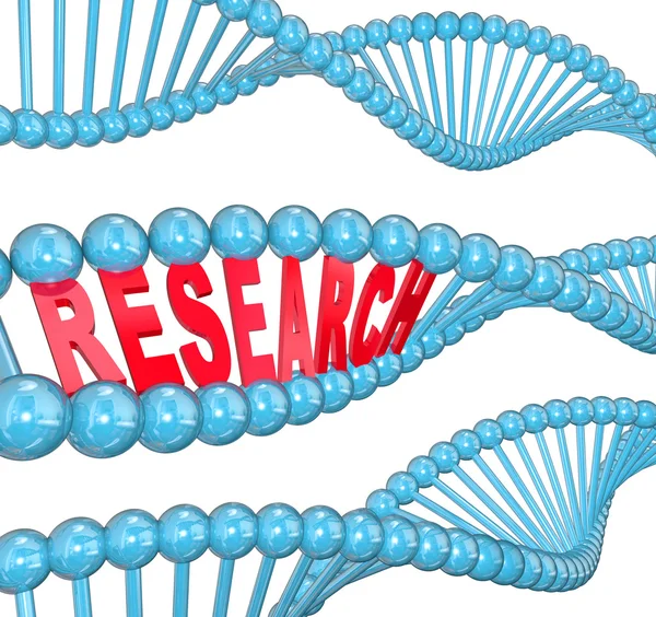 Investigación Palabra ADN Strand Medical Laboratory Study — Foto de Stock
