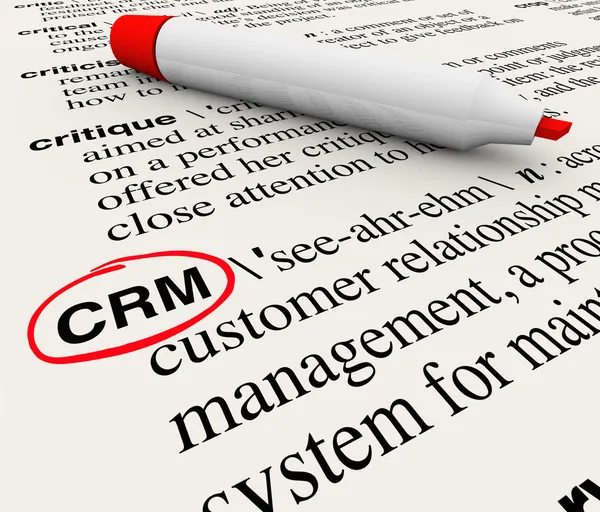 Crm customer relationship management wörterbuch definition — Stockfoto