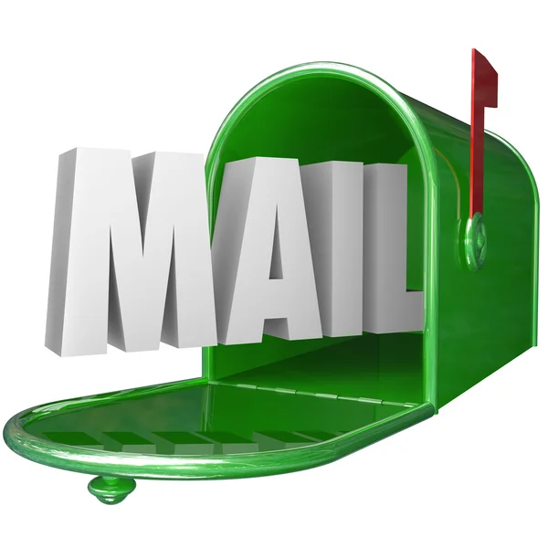 Mail Word Mailbox Livraison postale Nouvelle communication de message — Photo