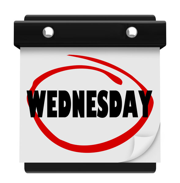 Wednesday Hump Day Wall Calencar Word Circled