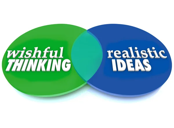 Önsketänkande realistiska idéer Venndiagram — Stockfoto
