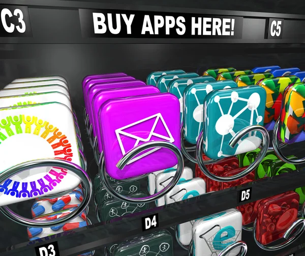 App Vending Machine Buy Apps Shopping Download — Stock Photo, Image