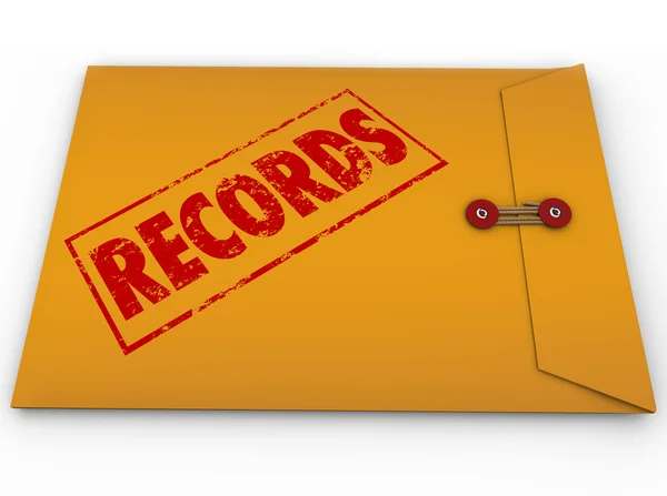 Records documenten gele vertrouwelijk document — Stockfoto