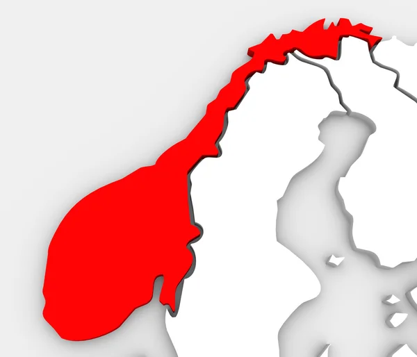 Noruega Resumen Mapa 3D Europa Escandinavia País —  Fotos de Stock