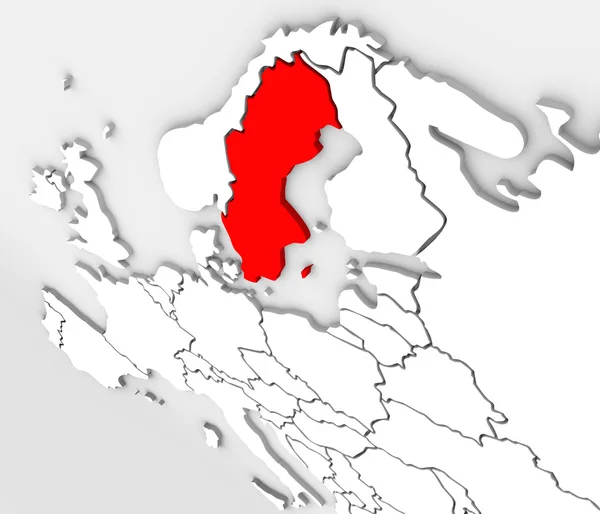 3D abstrakt Sverige karta Europa norra kontinent — Stockfoto