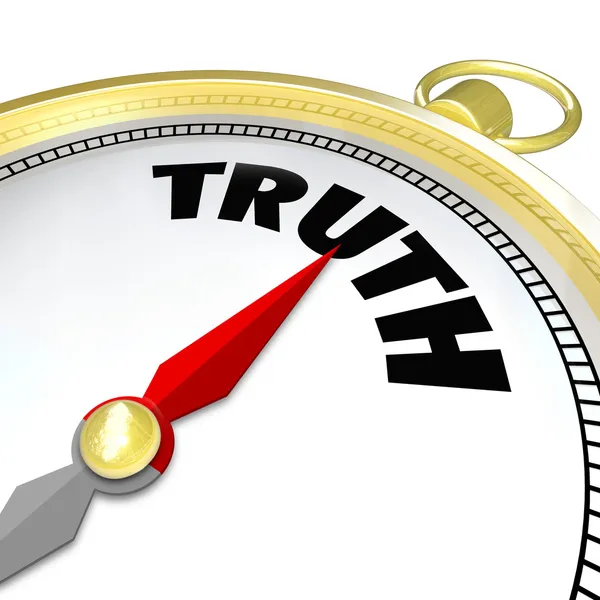 Truth Word Compass Conscience Lead to Honesty Sincerity — Stock Photo, Image