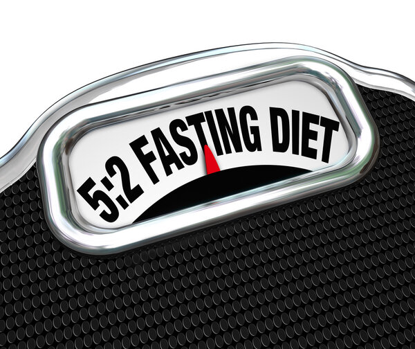 5: 2 Fasting Diet Words on Scale Lose Weight
