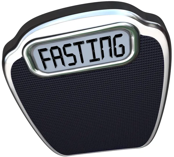 Fasting Word 5-2 Diet Fad Scale Overweight — Stock Photo, Image