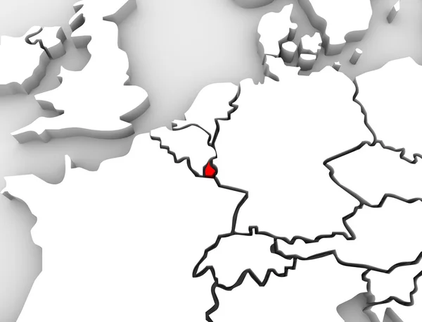 卢森堡 3d 抽象地图欧洲 — 图库照片
