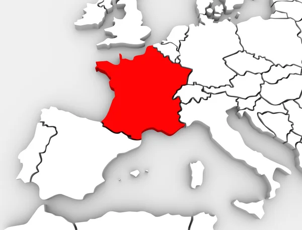 Francia Abstract Mappa 3D Continente Europa — Foto Stock