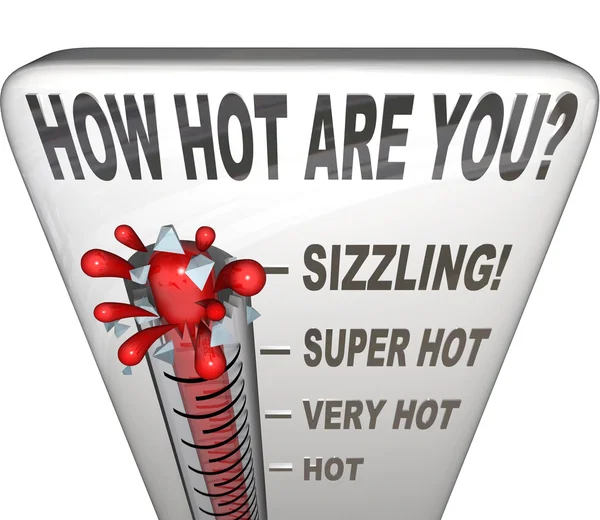 How Hot Are You Words Thermometer Attractive Sexy — Stock Photo, Image