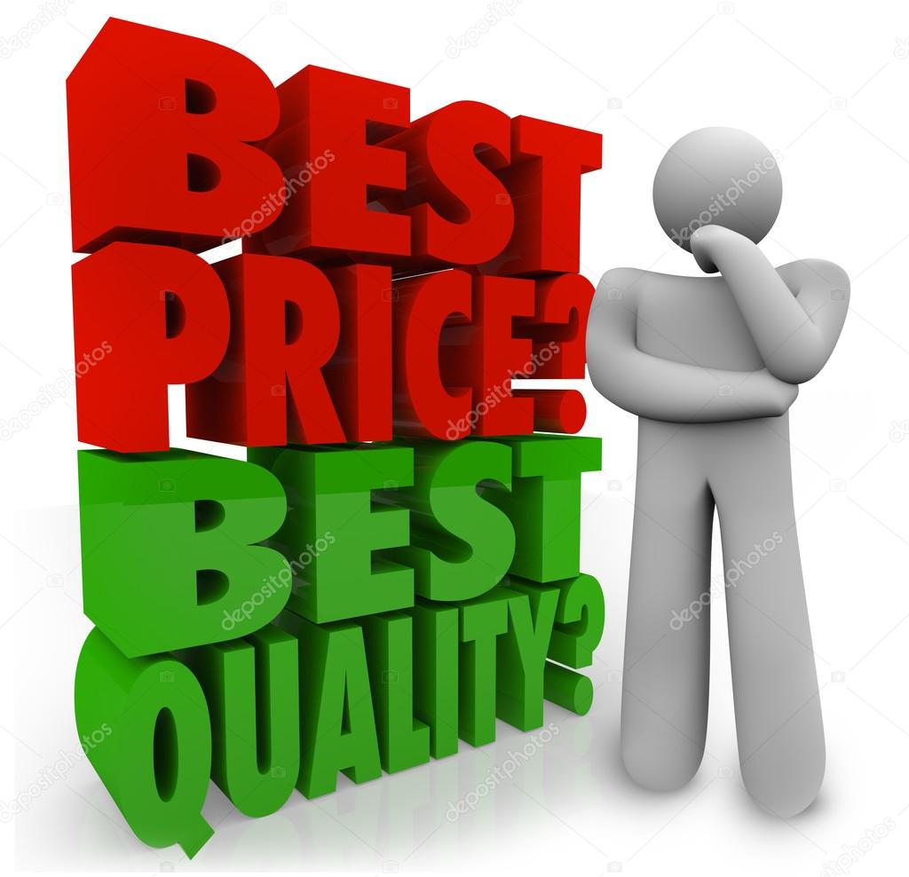 Buyer Person Thinking Best Price Vs Quality Choosing Priority