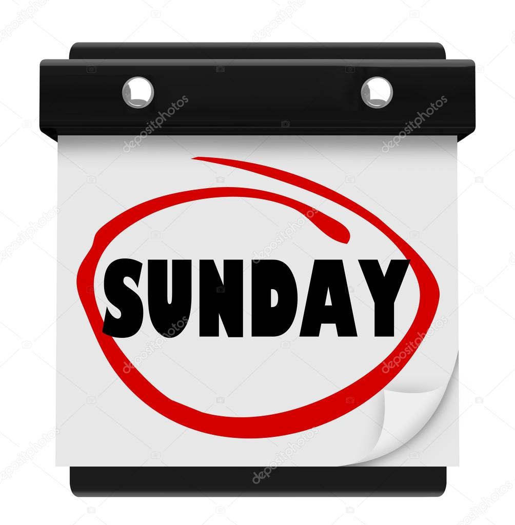 sunday word wall calendar remember weekend day stock photo sunday calander