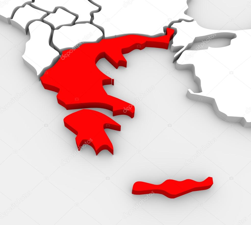 ギリシャの抽象的なイラスト 3 D 地図南ヨーロッパ ストック写真 C Iqoncept