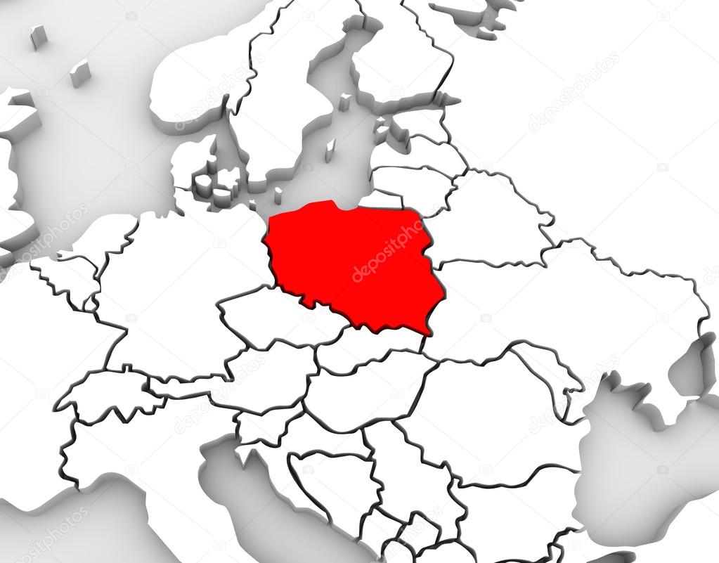 Poland Map Abstract 3D Europe Continent