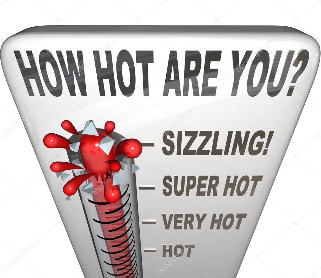 How Hot Are You Words Thermometer Attractive Sexy