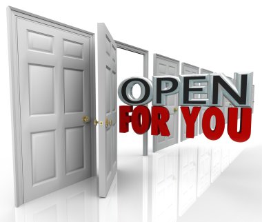 Open For You Door Opening Words Always Inviting Welcome clipart