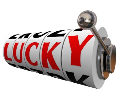 Lucky Word Slot Machine Wheeels Winning Luck Winner clipart