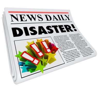Newspaper Disaster Headline Crisis Trouble Alert clipart