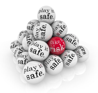 Take a Risk or Play it Safe Pyramid Balls clipart