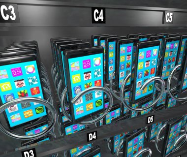 Smart Phone Cellphone Vending Machine Buying Telephone clipart