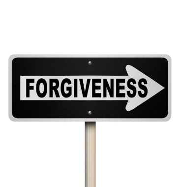 Forgiveness One-Way Road Sign Looking for Redemption clipart