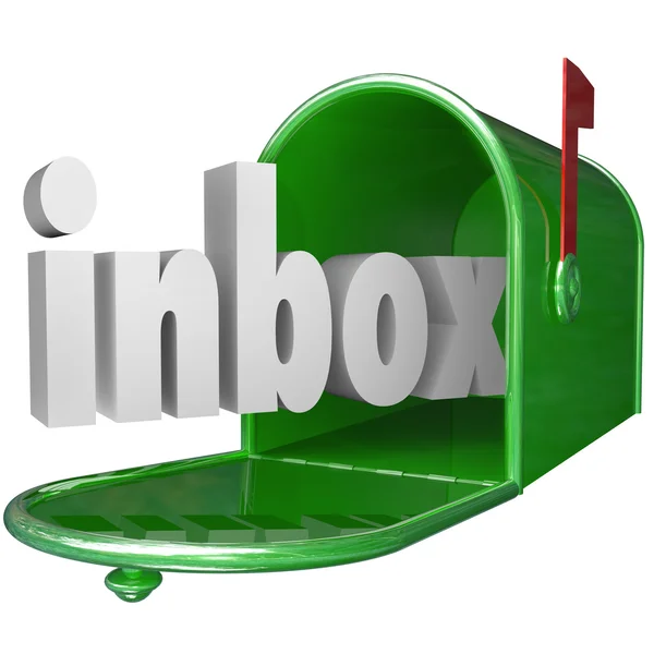 Posta in arrivo Word Green Posta in arrivo Messaggio Email — Foto Stock