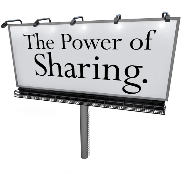 The Power of Sharing Billboard Messaggio Donare Aiutare gli altri — Foto Stock