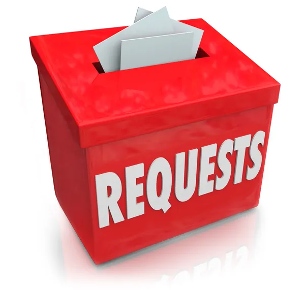 Requests Suggestion Box Wants Desires Submit Ideas — Stock Photo, Image