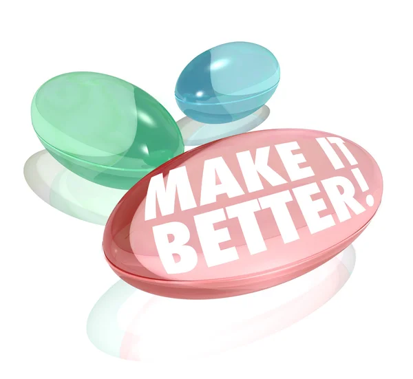 Maak het beter pil vitaminesupplementen verhoging van de resultaten verbeteren — Stockfoto