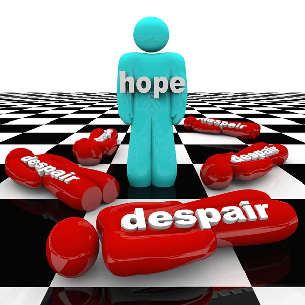 One Person Has Hope While Others Despair — Stock Photo, Image