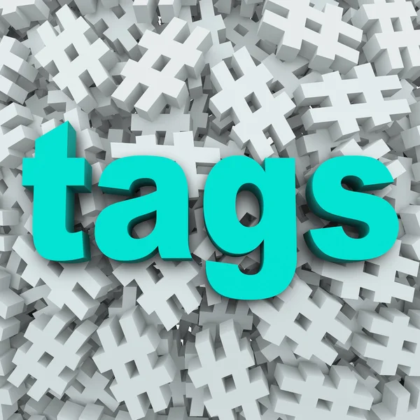 Tags hashtag symbol message update hintergrund — Stockfoto
