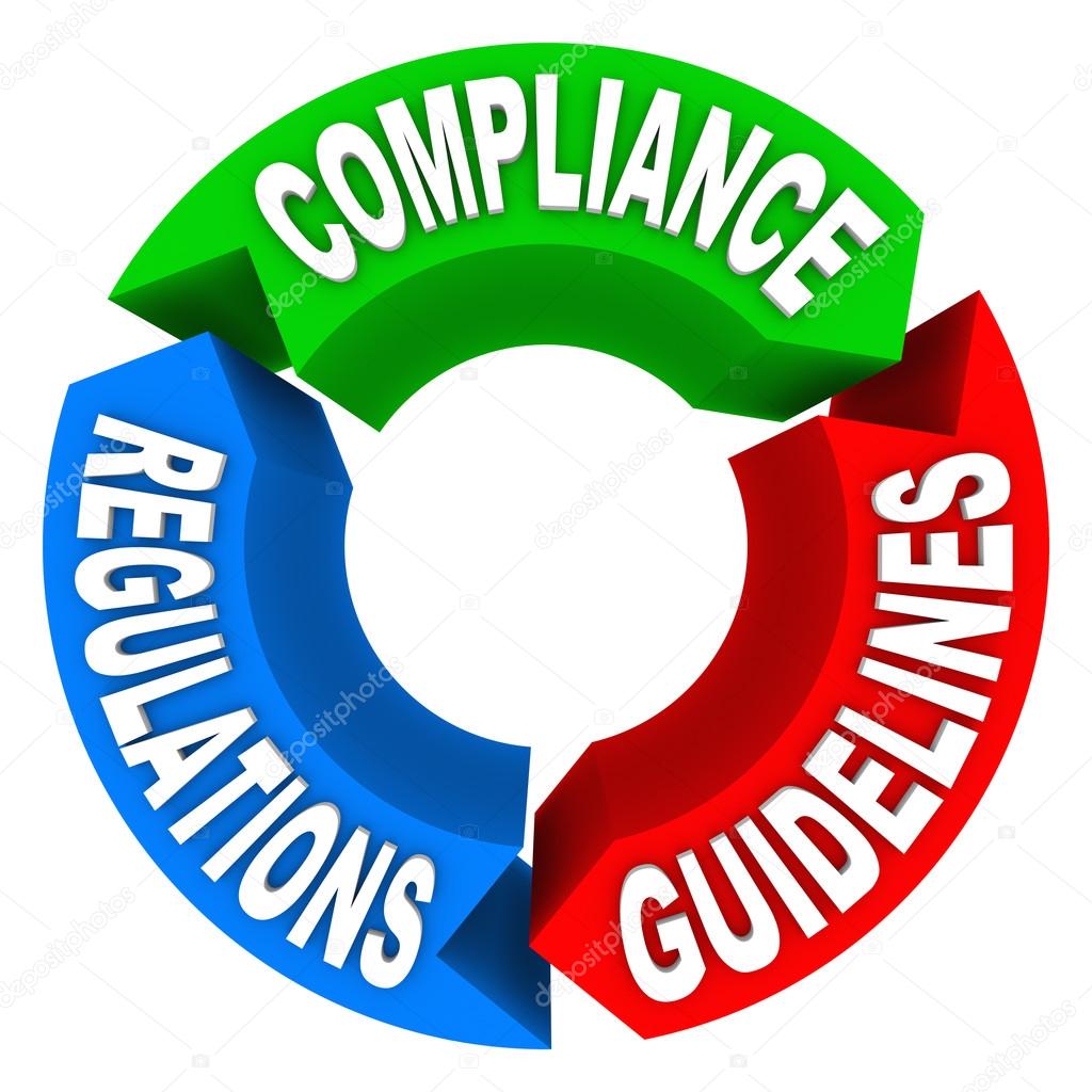 Compliance Rules Regulations Guidelines Arrow Signs Diagram