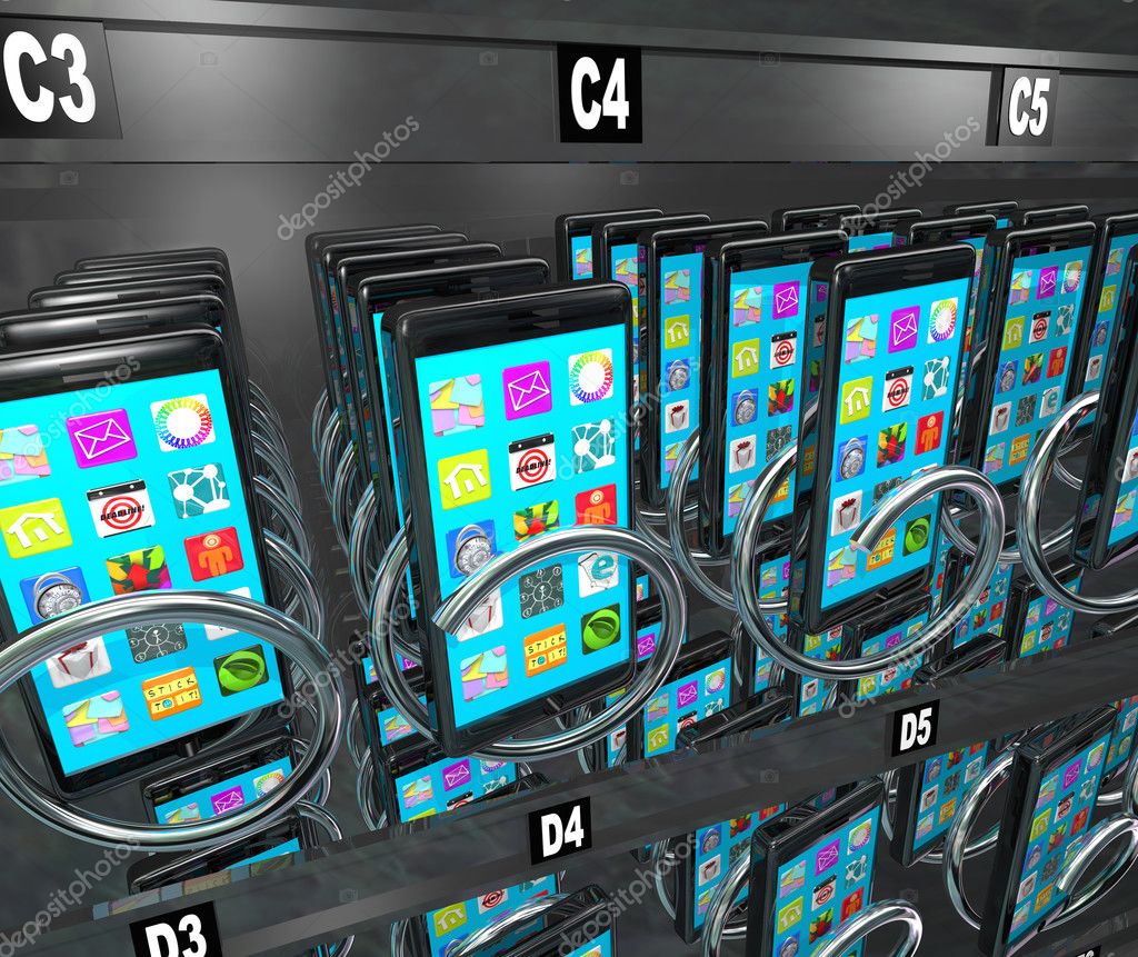 Smart Phone Cellphone Vending Machine Buying Telephone — Stock Photo
